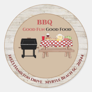 Redonda Pegatina de dirección de parrilla BBQ para picnic