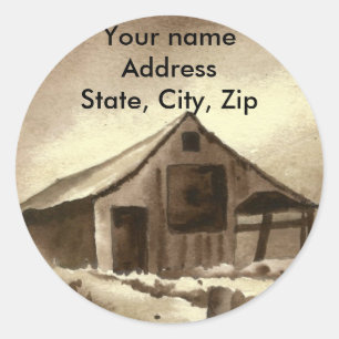 Redonda Pegatina de dirección de retorno