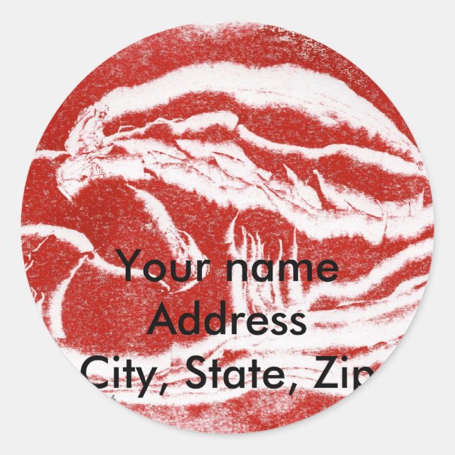 Redonda Pegatina de dirección de retorno (Anverso)