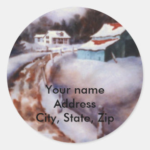 Redonda Pegatina de dirección de retorno