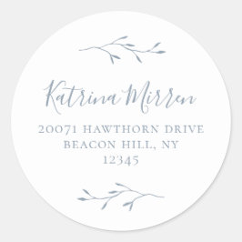 Redonda Pegatina de dirección de retorno azul Dusty Dusty 