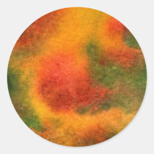 Redonda pegatina de diseño abstracto "Cosmos Amarillo"