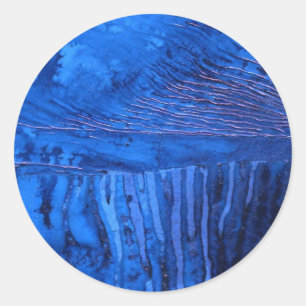 Redonda pegatina de diseño abstracto de "Aguas profundas #