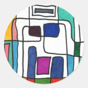 Redonda pegatina de diseño abstracto de "City Nap"