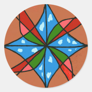 Redonda pegatina de diseño abstracto de "Molino de Juguete