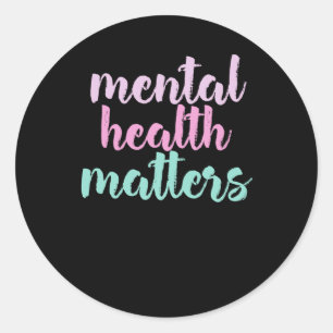 Redonda Pegatina de diseño artístico de la salud mental de