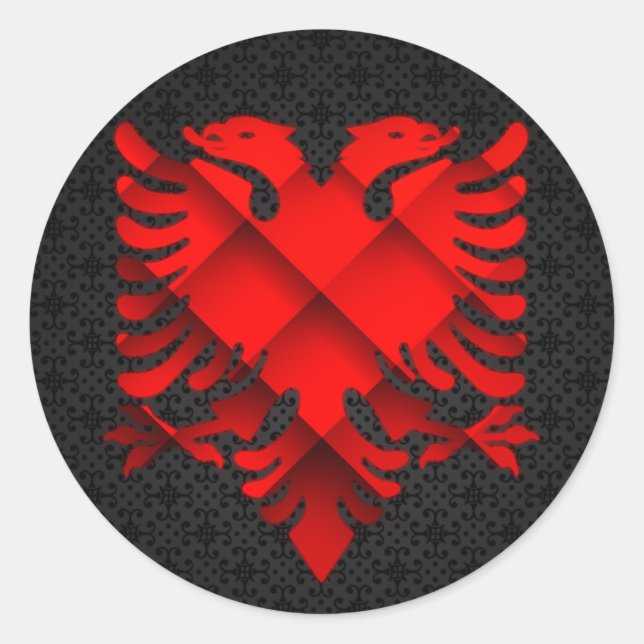 Redonda Pegatina de diseño de Albania (Anverso)