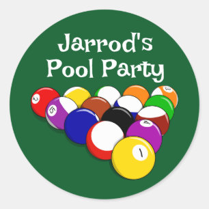 Redonda Pegatina de diseño de bolas de Billiard