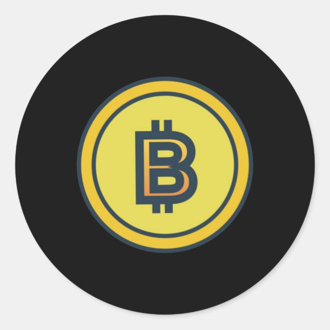Redonda Pegatina de diseño de criptografía de Bitcoin (Anverso)