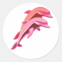 Pegatina de diseño de delfines rosados