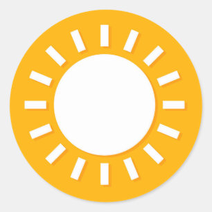 Redonda Pegatina de diseño de ilustraciones solares. Pegat