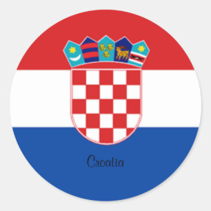 Redonda Pegatina de diseño de la bandera de Croacia