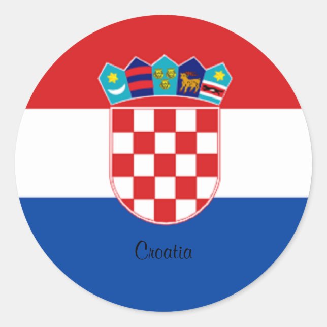 Redonda Pegatina de diseño de la bandera de Croacia (Anverso)