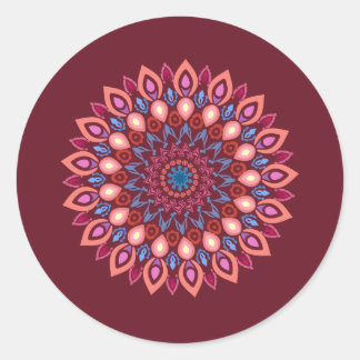 Redonda pegatina de diseño de mandala