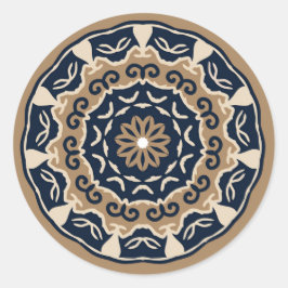 Redonda Pegatina de diseño de mandala de color