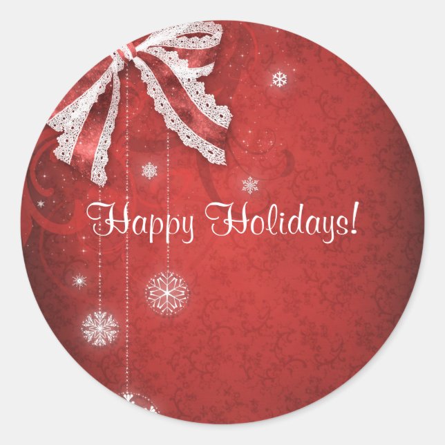 Redonda Pegatina de diseño de navidades (Anverso)