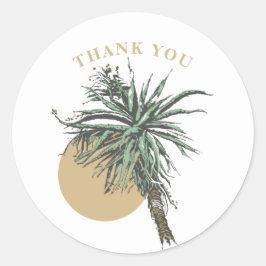 Redonda Pegatina de diseño de planta de Aloe Vera