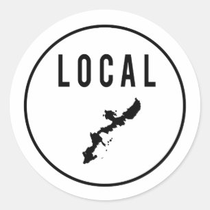 Redonda Pegatina de diseño local de Okinawa