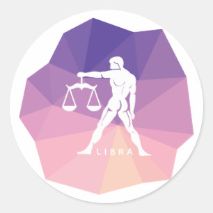 Redonda Pegatina de diseño moderno con signo de Libra zodi