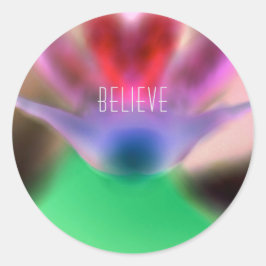 Redonda pegatina de diseño orquídea "Believe"