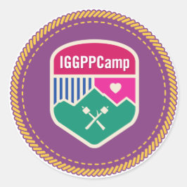 Redonda PEGATINA de distintivos IGGPPCamp