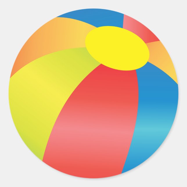 Redonda Pegatina de diversión de verano de Beach Ball (Anverso)
