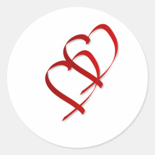 Redonda Pegatina de doble corazón