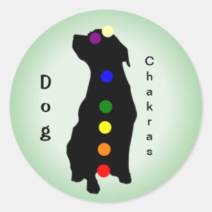 Redonda Pegatina de Dog Chakras