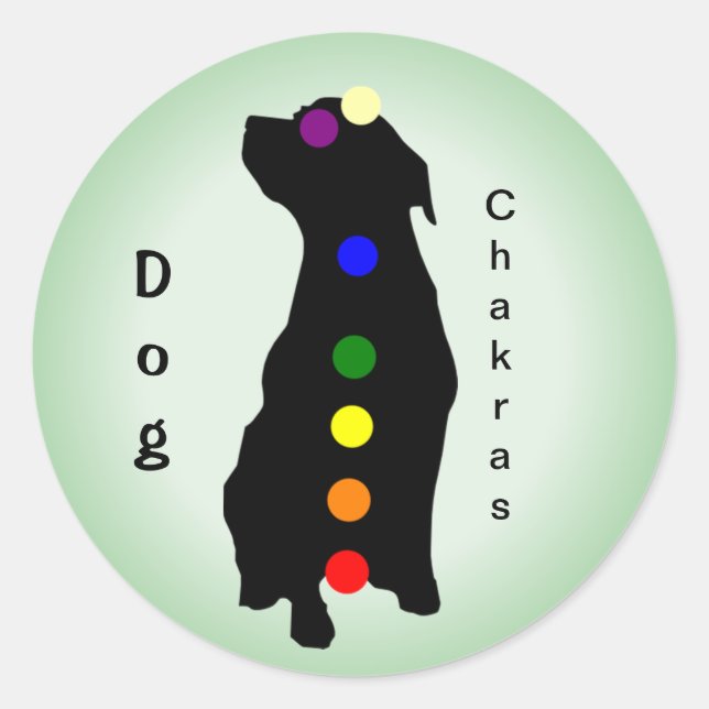 Redonda Pegatina de Dog Chakras (Anverso)