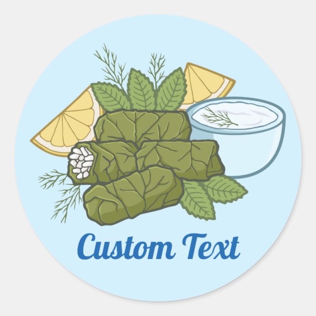 Redonda Pegatina de Dolmadakia (Anverso)