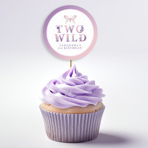 Redonda Pegatina de dos Fiestas florales salvajes de cumpl