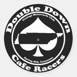 Redonda Pegatina de Double Down Cafe Racers