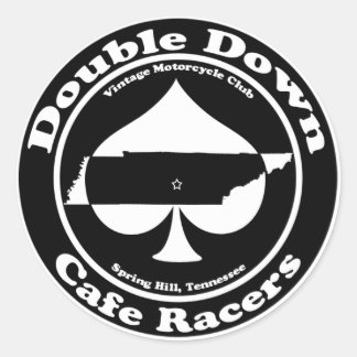 Redonda Pegatina de Double Down Cafe Racers