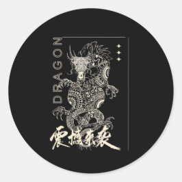 Redonda Pegatina de Dragón Estético Vinilo Grunge Suave
