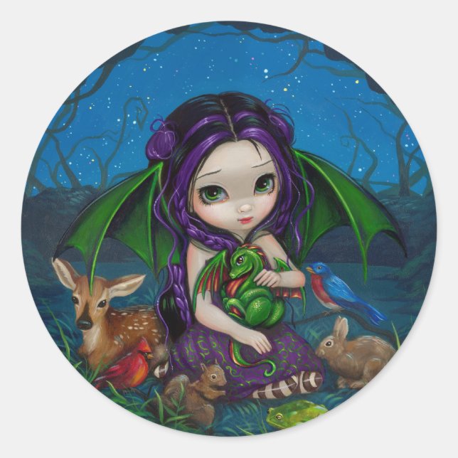 Redonda pegatina de "Dragoning Garden III" (Anverso)