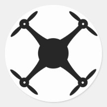 Pegatina de drones (redondo)