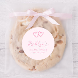 Redonda Pegatina de ducha de novia con corazón rosado dibu