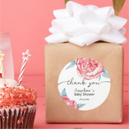 Redonda Pegatina de ducha para bebés Peonies