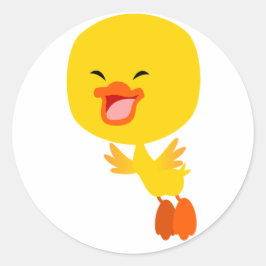 Redonda Pegatina de duckling del Personalizado de vuelo li