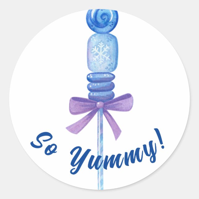 Redonda Pegatina de dulces caramelos morados (Anverso)