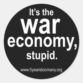 Redonda Pegatina de economía de guerra