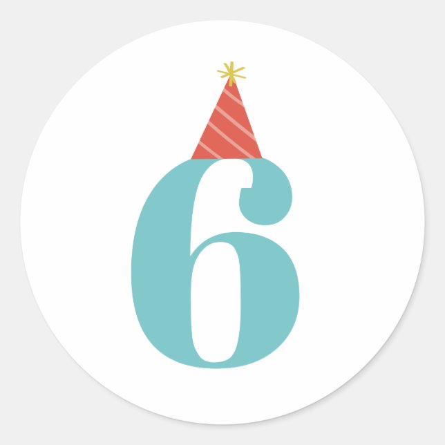 Redonda Pegatina de edad de cumpleaños para niños (Anverso)