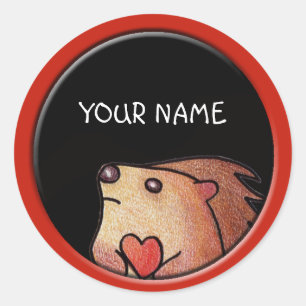 Redonda Pegatina de edgehog personalizado