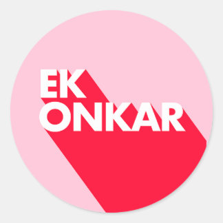 Redonda Pegatina de Ek Onkar Contemporáneo de SIkh