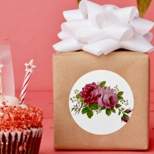 Redonda Pegatina de elegancia de rosa de col vintage