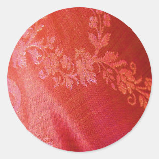 Redonda Pegatina de elegancia floral roja - Personalizable