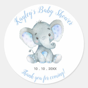 Redonda Pegatina de Elephant Baby Shower Favor