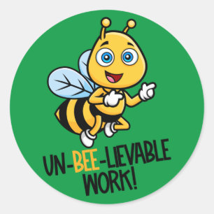 Redonda Pegatina de elogio de abeja linda para estudiantes