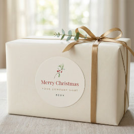 Redonda Pegatina de embalaje de Navidad | Empresa personal