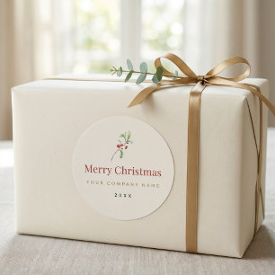 Redonda Pegatina de embalaje de Navidad Empresa personal